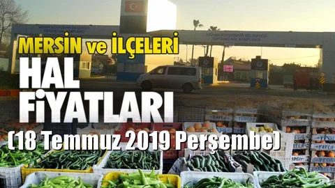 Mersin Hal Müdürlüğü Fiyat Listesi (18 Temmuz 2019 Perşembe)