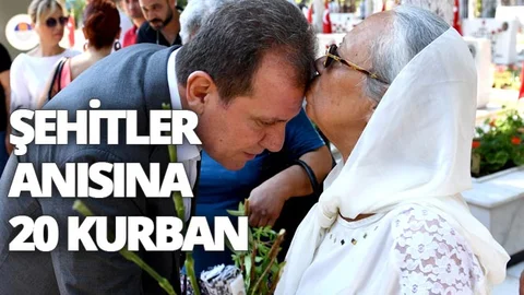 Şehitler Anısına 20 Kurban Kesildi