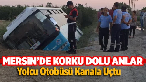 Mersin'de Yolcu Otobüsü Devrildi