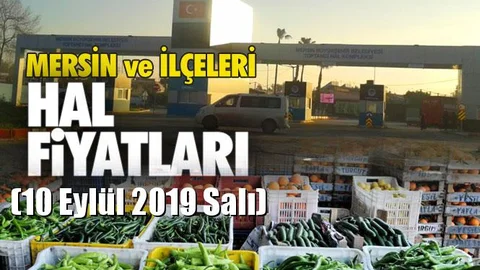 Mersin Hal Müdürlüğü Fiyat Listesi (10 Eylül 2019 Salı)