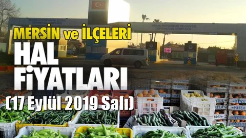 Mersin Hal Müdürlüğü Fiyat Listesi (17 Eylül 2019 Salı)