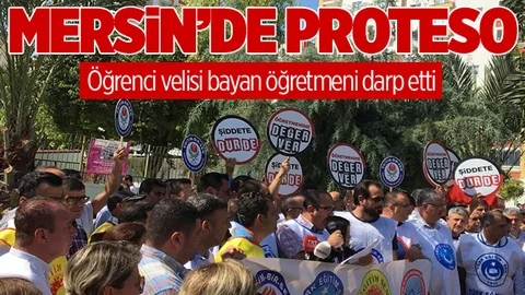 Mersin’de Kadın Öğretmenin Darp Edilmesi Protesto Edildi
