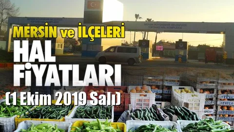 Mersin Hal Müdürlüğü Fiyat Listesi (1 Ekim 2019 Salı)