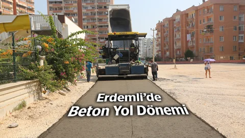 Erdemli Tömük’te Beton Yol Uygulaması