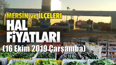 Mersin Hal Müdürlüğü Fiyat Listesi (16 Ekim 2019 Çarşamba)