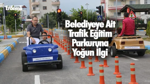 Erdemli'de Trafik Eğitim Parkuruna Yoğun İlgi