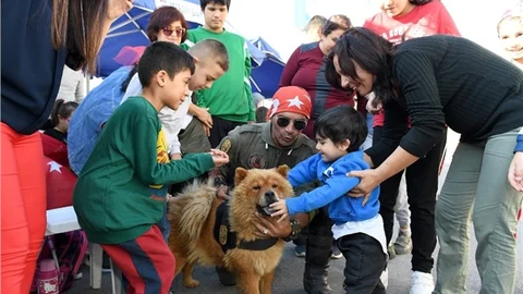Mersin Büyükşehir’in Arama-kurtarma Köpekleriyle Engelli Çocuklara Terapi