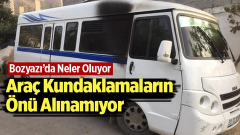 Mersin'de Öğrenci Minibüsü Kundaklandı