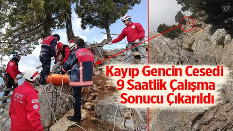 Mersin'de Kayıp Olan Şahsın Cesedi Uçurumdan 9 Saatlik Çalışmayla Çıkarıldı