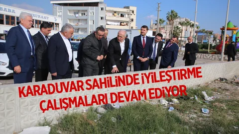 Karaduvar Sahilinde İyileştirme Çalışmaları Devam Ediyor