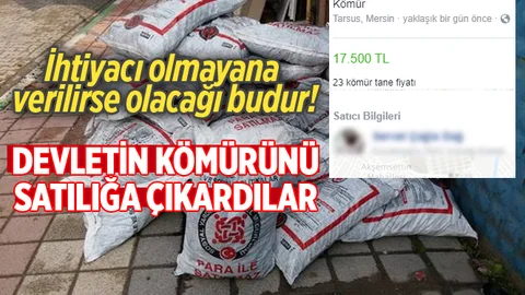 Ücretsiz Dağıtılan Kömürleri İnternette Satışa Çıkardı