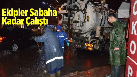 Mersin'de Ekipler Sabaha Kadar Çalıştı