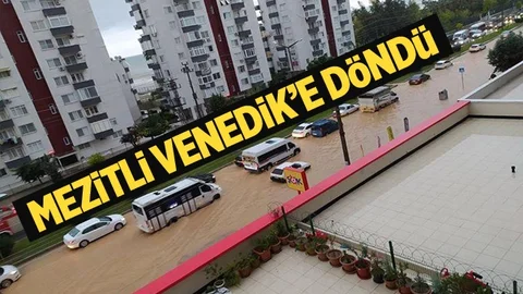 Mersin Mezitli'de Caddeler Dereye Dönüştü