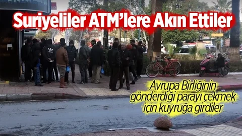 Mersin'de Suriyelilerin ATM Kuyruğu