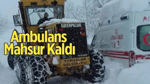 Mersin'de Ambulans Mahsur Kaldı