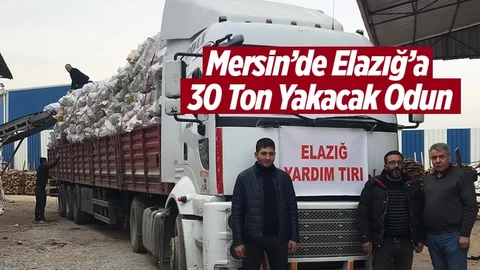 Mersin'den Elazığ'daki Depremzedeler İçin Yakacak Odun Yardımı