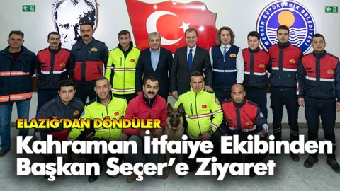 Mersin İtfaiyesinin Kahraman Ekibinden Başkan Seçer’e Ziyaret