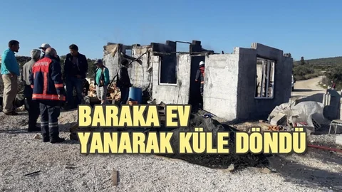 4 Kişilik Ailenin Yaşadığı Baraka Ev Yanarak Küle Döndü
