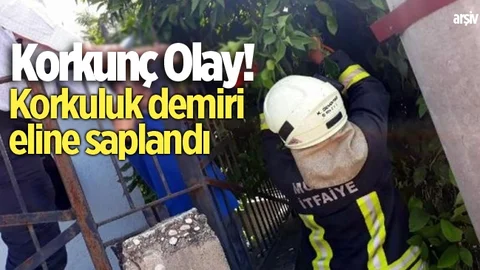 Korkuluk Demiri Çocuğun Eline Saplandı