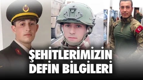 Şehitlerin Defin Bilgileri Duyuruldu