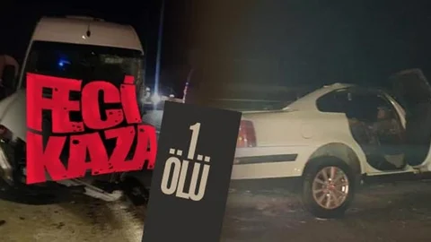 Feci Kaza! İşçi Servisi İle Otomobil Çarpıştı