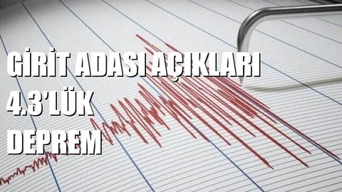 Girit Adası Açıkları (Akdeniz) 4.3'lük Deprem