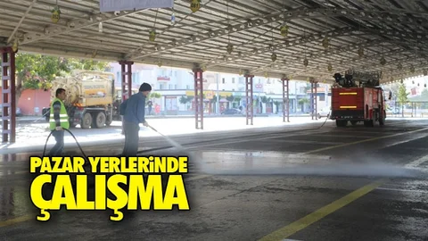 Pazar Yerlerine Dezenfekte İşlemi