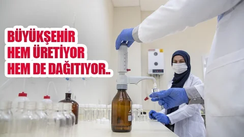 Büyükşehir, MESKİ Laboratuvarı’nda Dezenfektan Üretip, Halka Dağıtıyor