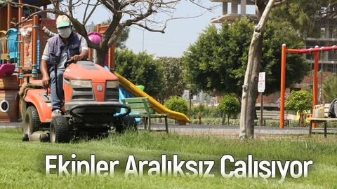Erdemli’de Park - Bahçeler Ekipleri Aralıksız Çalışıyor