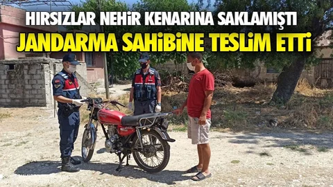 Çaldıkları Motosikleti Nehir Kenarına Saklamışlar!