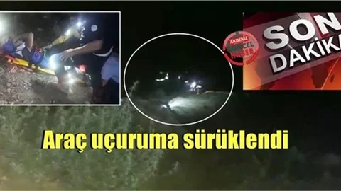Otomobil Uçuruma Sürüklendi