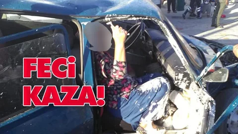 Otomobil ve Kamyonet Çarpıştı!