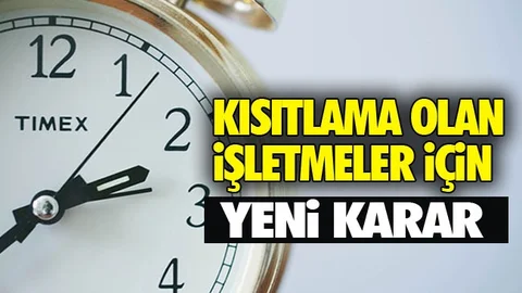 Bir Kısım İşletmeleri İlgilendiren Yeni Karar Yayınlandı