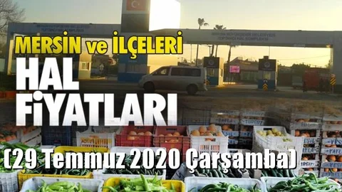 29 Temmuz Çarşamba Yaş Sebze ve Meyve Hal Fiyatları