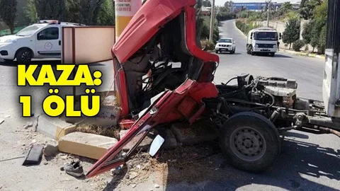 Kamyonet Direğe Çarptı!