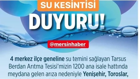 Su Kesintisi Duyurusu