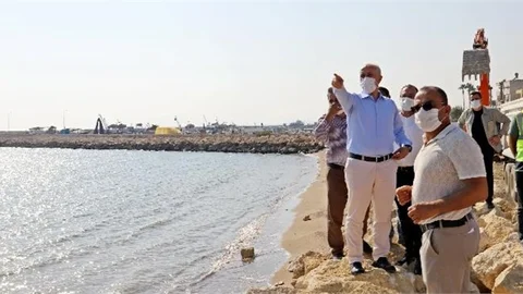 Karaduvar Sahil Düzenleme Çalışmaları Yerinde İncelendi