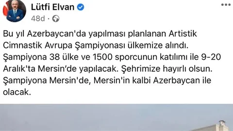 Avrupa Şampiyona Mersin’de Yapılacak