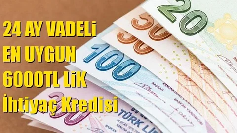 Kampanyalı Kredi: 6.000 TL 24 Ay Vadeli İhtiyaç Kredisi ve Finansmanları