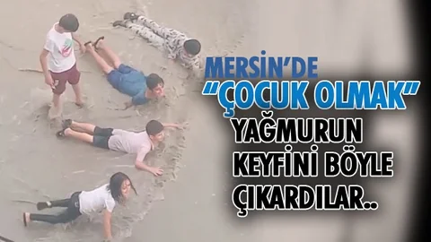 Çocuklar Yağmurun Keyfini Böyle Çıkardı