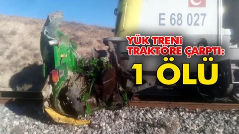 Yük Treni Traktöre Çarptı:1 Ölü