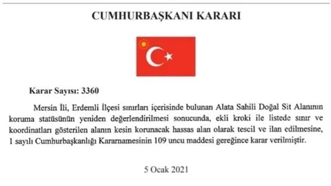 Erdemli Alata Sahili İçin Karar Yayınlandı