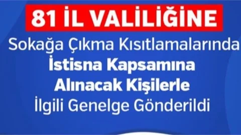 Muaf Olanlar İçin Genelge
