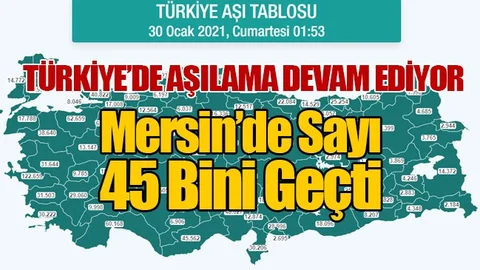 Mersin'de Aşılanan Sayısı 45.5 Bini Geçti