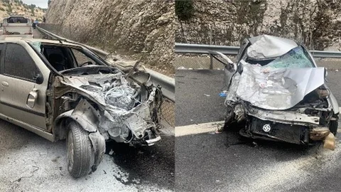 İki Otomobil Kafa Kafaya Çarpıştı: 1 Ölü 7 Yaralı