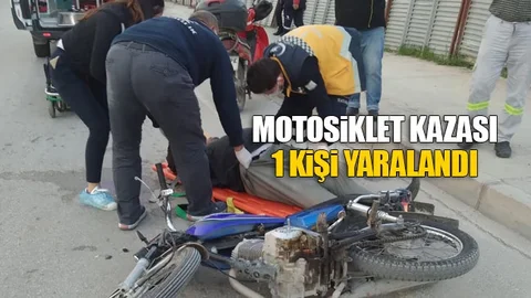 Devrilen Motosikletin Sürücüsü Hafif Yaralandı