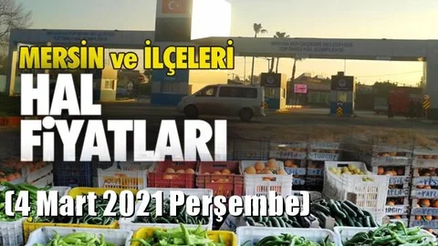 4 Mart Perşembe Yaş Sebze ve Meyve Hal Fiyatları