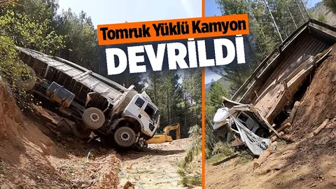 Tomruk Yüklü TIR Alt Yola Düştü