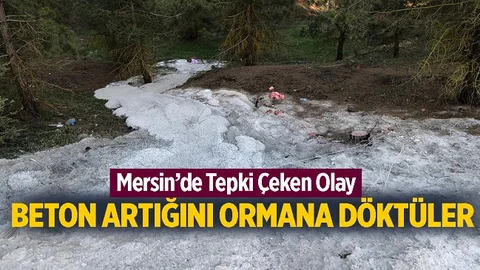 Ormanlık Alana Beton Artığı Boşalttılar