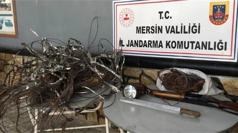 Mersin'de Kablo Hırsızları Yakalandı
